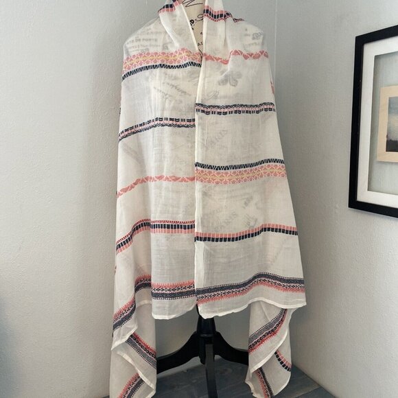 Five Beautiful Lightweight All Season Striped Unisex Womens Scarves Shawls (U5) - Picture 7 of 8